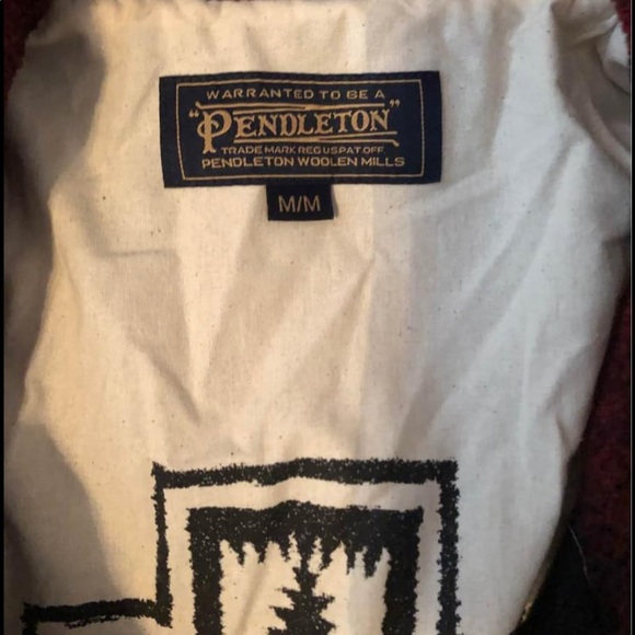 Pendleton Buffalo plaid Jacket sz Medium Red black - Picture 3 of 3